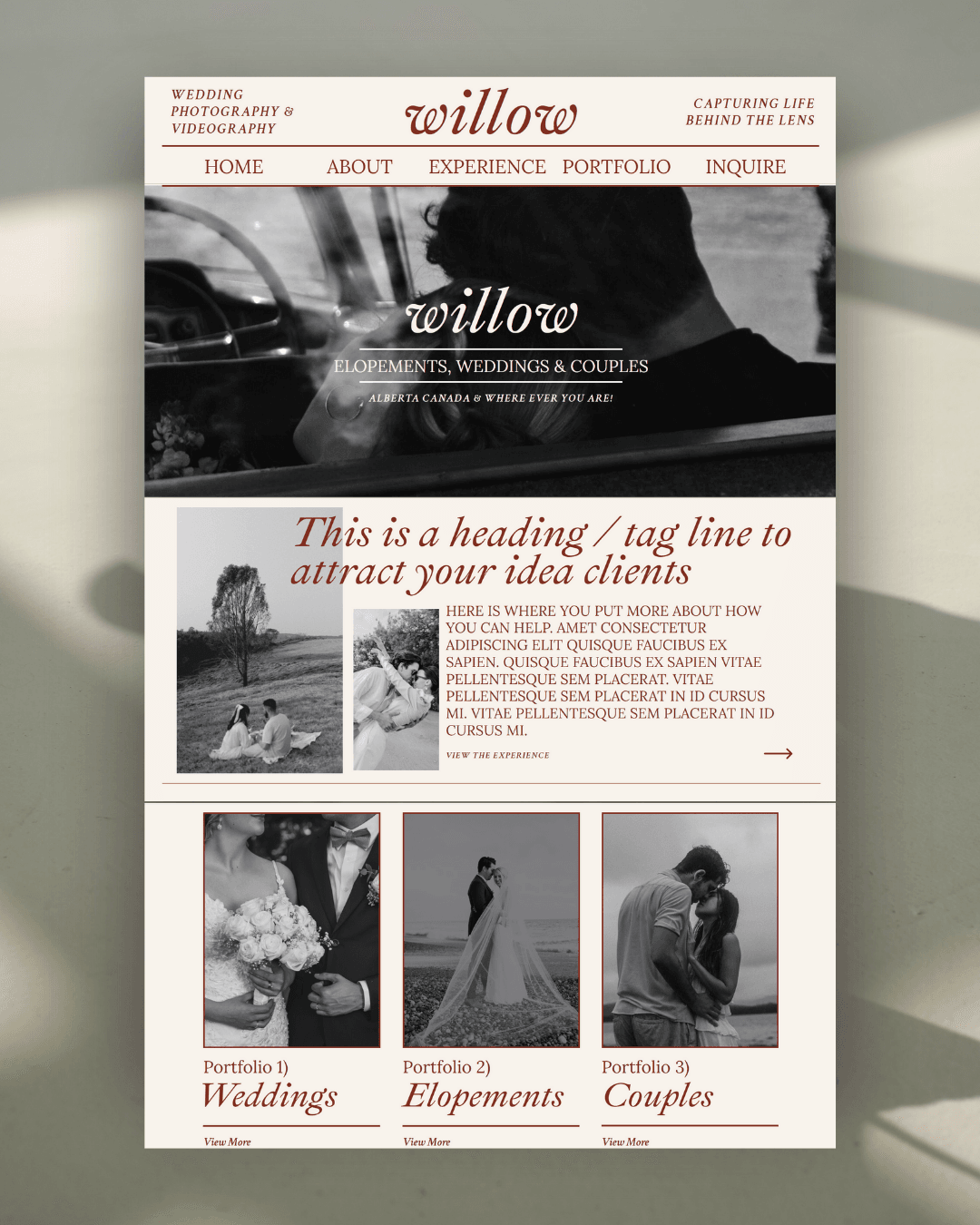 Willow Showit Website Template